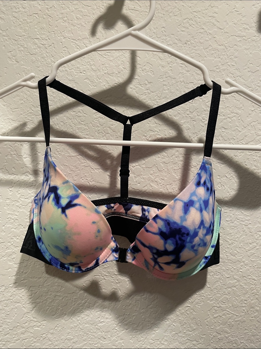 Women’s Pastel Tie-Dye Racerback Push-Up Bra - Multicolor
